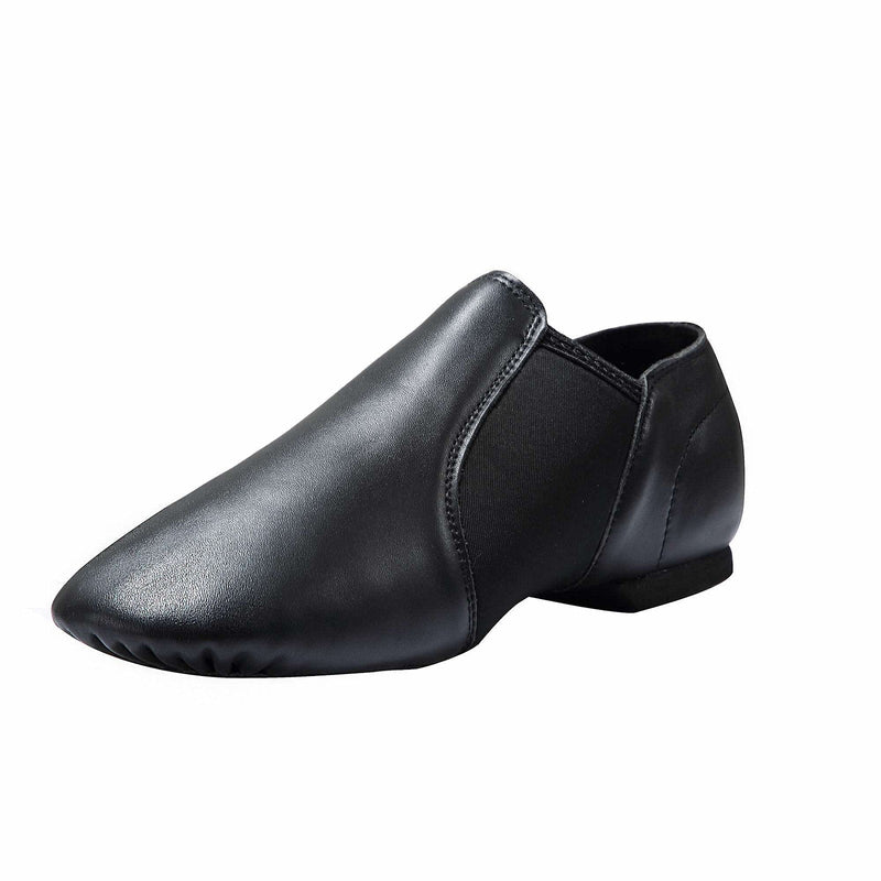 Dynadans Leather Upper Slip-on Jazz Shoe for Girls and Boys (Big Kid/Little Kid/Toddler) 7 Toddler Black - BeesActive Australia