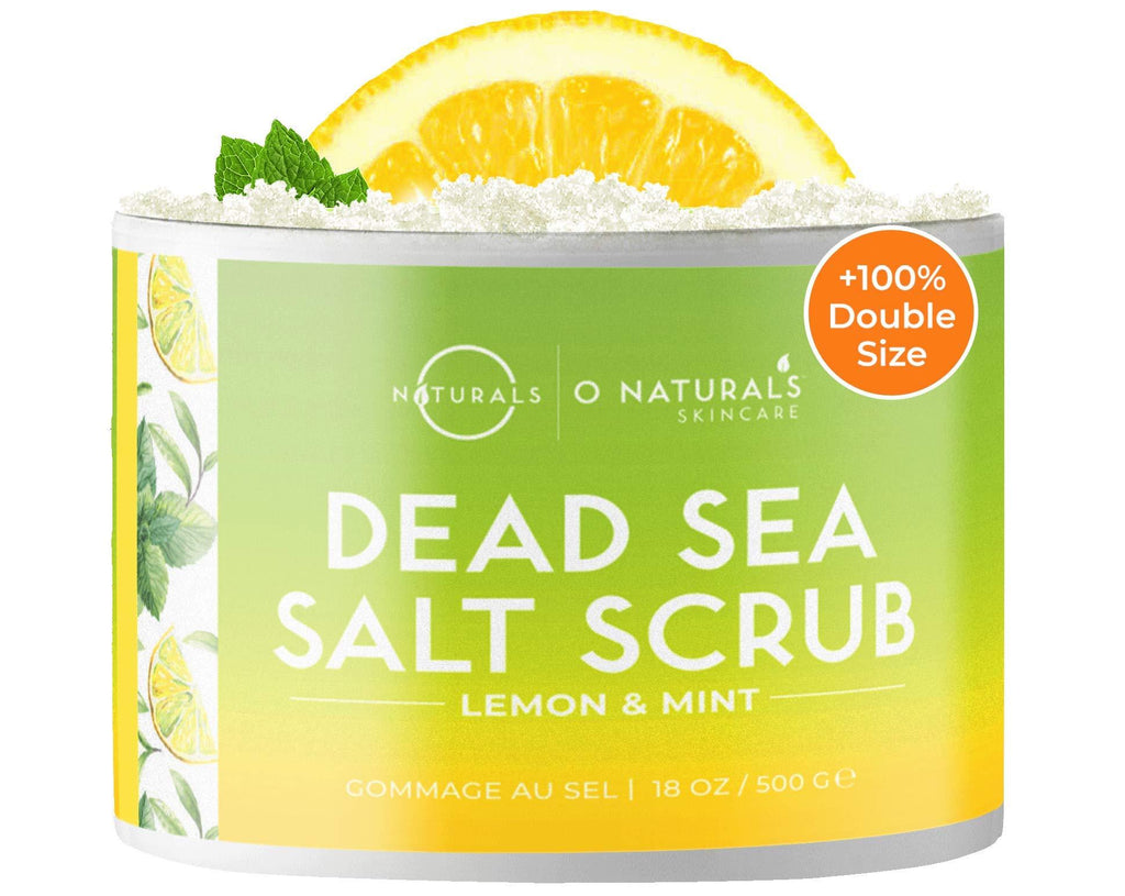 O Naturals Exfoliating Lemon Oil Dead Sea Salt Deep-Cleansing Face & Body Scrub. Anti-Cellulite Tones Helps Oily Skin, Acne, Ingrown Hairs & Dead Skin Remover. Essential Oils, Sweet Almond 18oz - BeesActive Australia