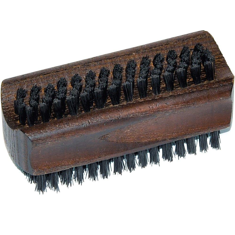 Fendrihan Genuine Boar Bristle Nail Brush with Ash Wood Handle, Made in Germany (Dark Bristles) - BeesActive Australia
