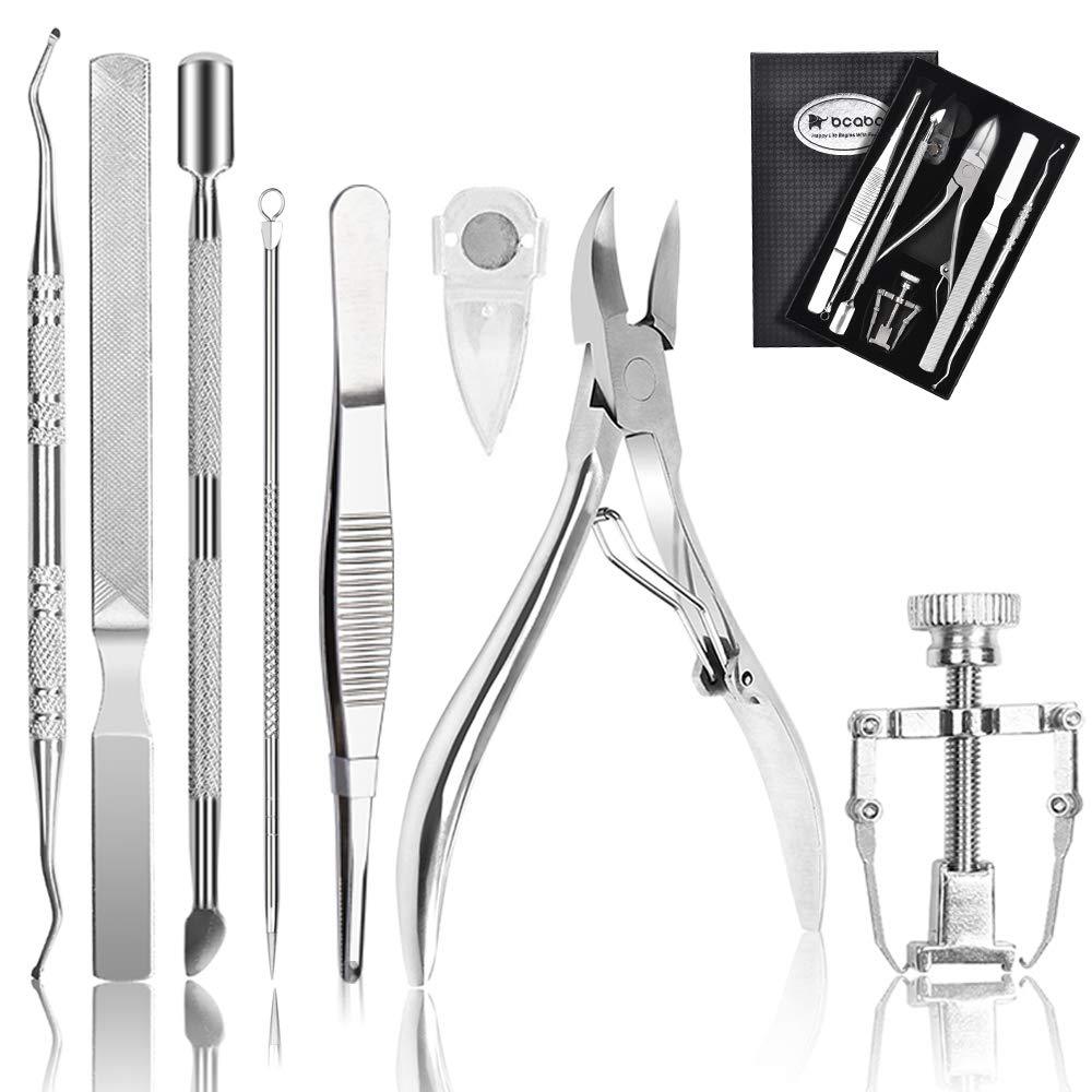 Bcabo Upgraded 8Pcs/set Ingrown Toenail Tools Kit, Premium Nail Treatment Foot Tool, Ingrown Toenail Removal Correction Clippers, Surgery Grade Ingrown Toe Nail File Lifter, Professional Pedicure Tool - BeesActive Australia