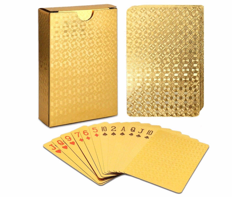 EAY Deck of Cards, Gold Deck of Cards, Gold Playing Cards, Gold Waterproof Playing Cards, Waterproof Playing Cards, Poker Cards, Deck of Waterproof Cards, Washable Flexible, Use for Party and Game - BeesActive Australia