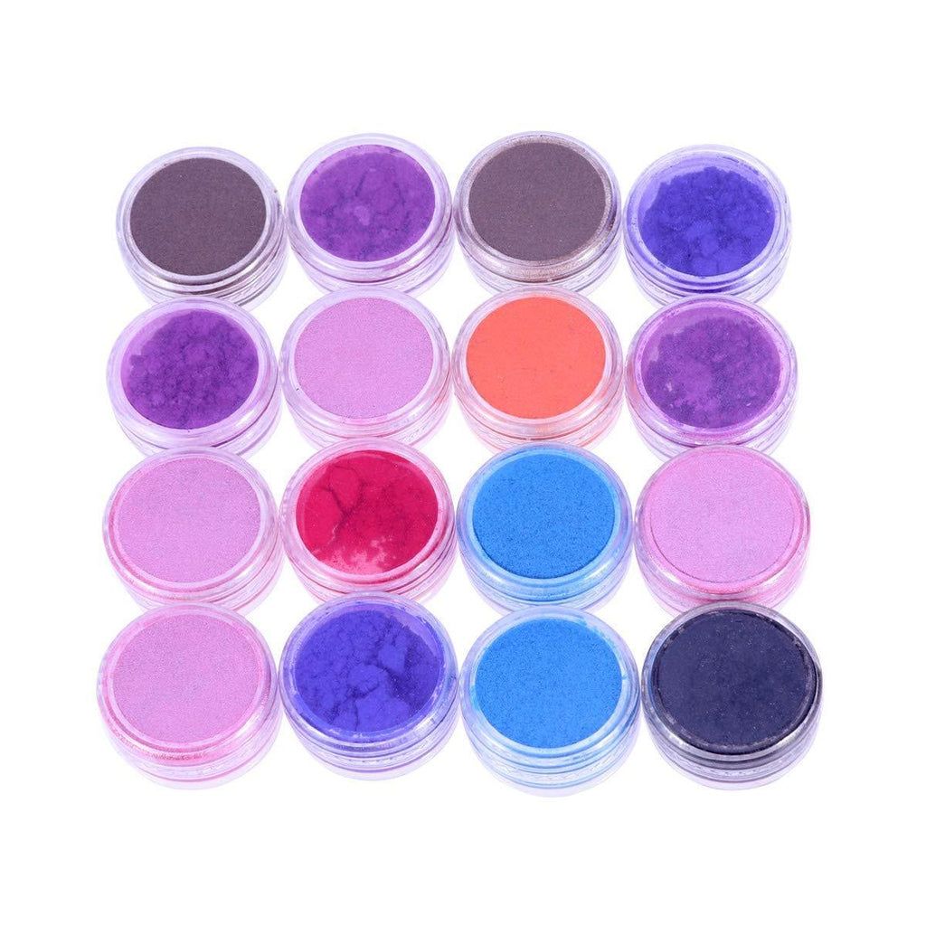 ULTNICE Glitter Powder Soap Dye Mica Powder Pigment Eyeshadow Lip Gloss Face Nail Art Nail Polish Pigment Powder Making Colorant Set 16PCS (Random Color) - BeesActive Australia