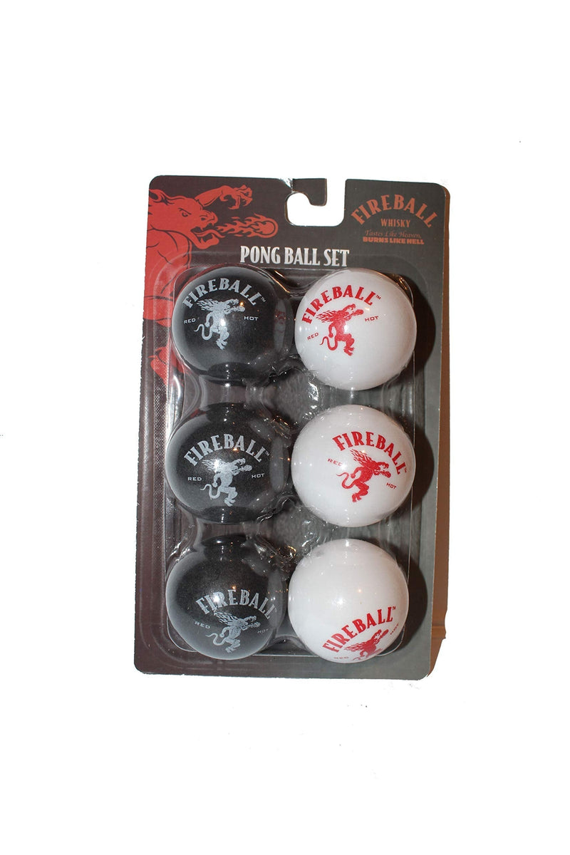 Silver Buffalo Fireball Whisky Logo 6-Piece Pong Ball Table Tennis Set - BeesActive Australia