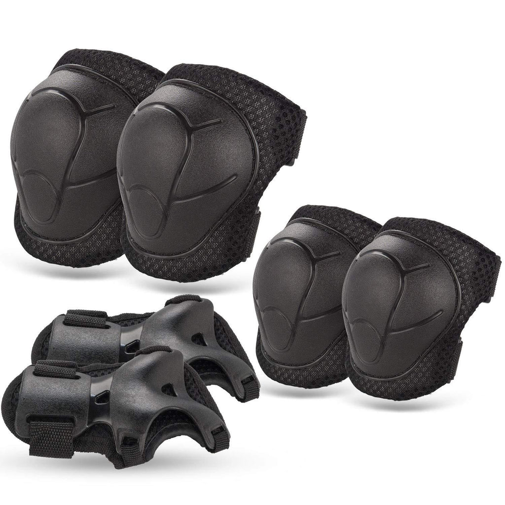 BOSONER Kids/Youth Knee Pad Elbow Pads Guards Protective Gear Set for Roller Skates Cycling BMX Bike Skateboard Inline Skatings Scooter Riding Sports Black - BeesActive Australia
