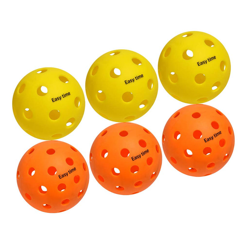 EasyTime Pickleball Ball Set, 40 Holes Pickleball Balls for Outdoor Sport, 26 Holes for Indoor, Highly Durable and Consistent Bounce, USAPA Standard for Pickleball Sport, 6/12/24 Pack to Choose Outdoor*3 + Indoor*3 - BeesActive Australia