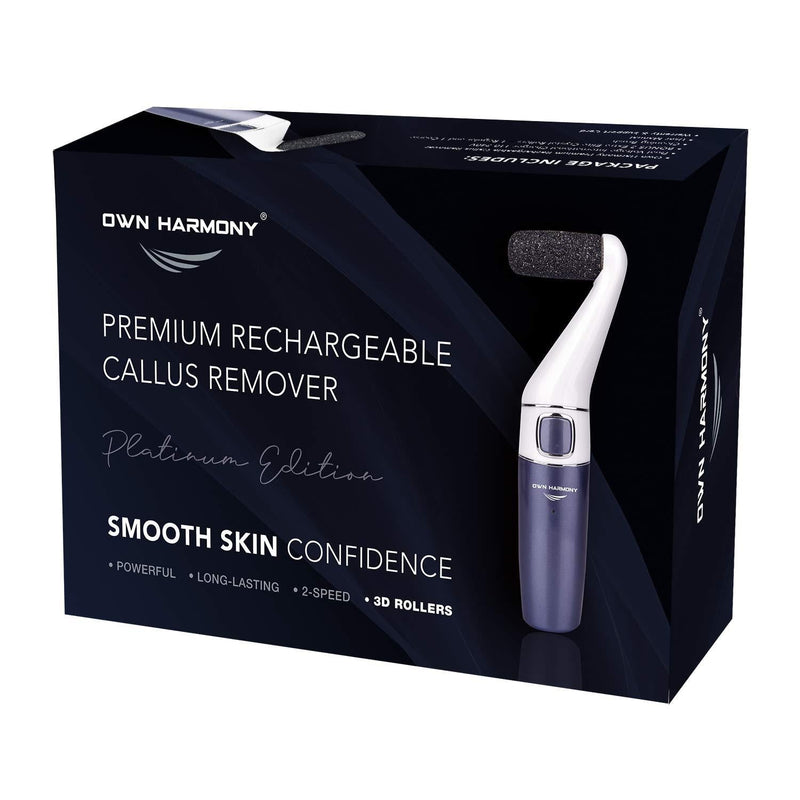 Electric Foot Callus Remover Rechargeable: Own Harmony Professional Pedicure Tools (New Design) Electronic Foot File Sander Perfect Pedi Best for Hard Skin Removal and Dry Cracked Heels Feet Care Midnight Platinum - BeesActive Australia