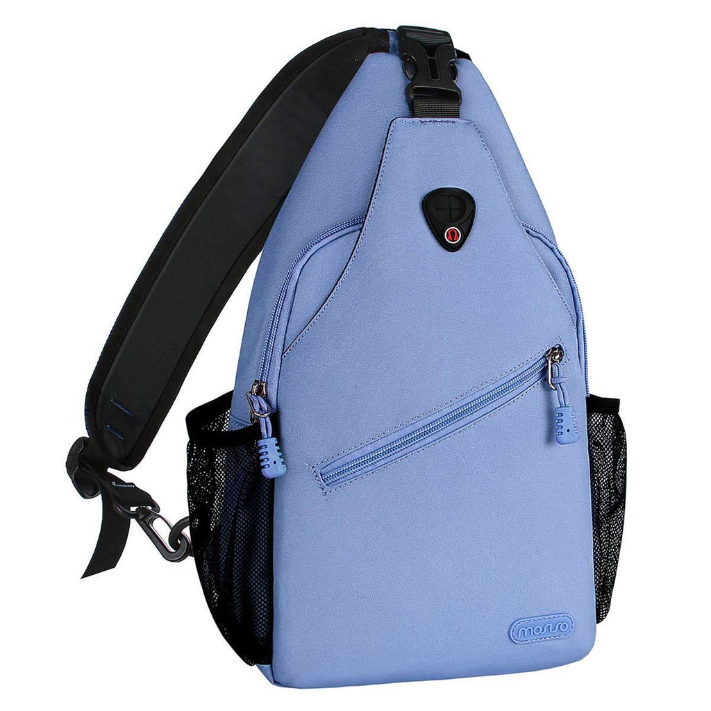 MOSISO Sling Backpack, Multipurpose Crossbody Shoulder Bag Travel Hiking Daypack Airy Blue - BeesActive Australia