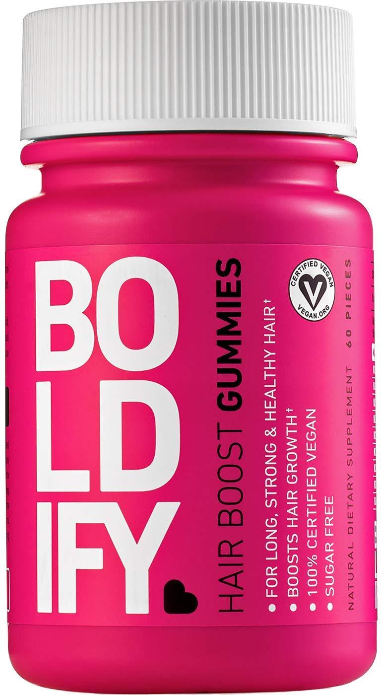 BOLDIFY Biotin Gummies for Healthy Looking Hair Growth (5000 mcg) - Vegan & Sugar Free Gummies, Natural Hair Vitamins for Skin & Nails (Strawberry) - Fast Acting, Lifetime Guarantee - 1 Mo. Supply - BeesActive Australia