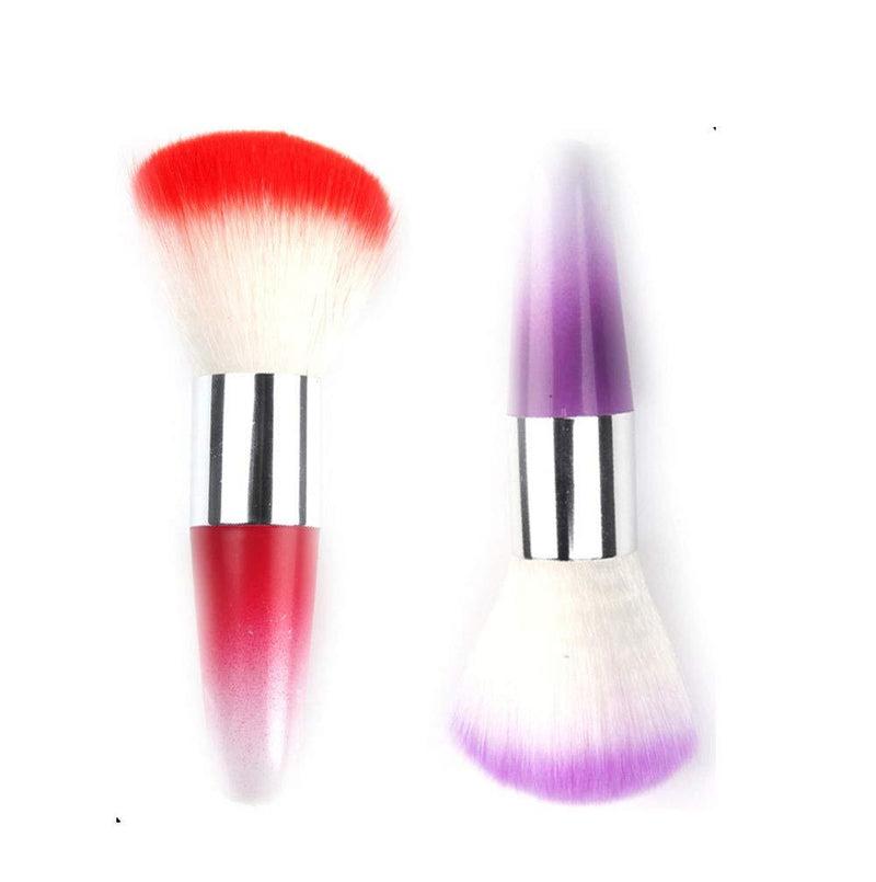 Onwon Dust Powder Nail Brush Set, 2 Pieces Soft Powder Brush Nail Arts Dust Remover Cleaner Brush for Acrylic and Makeup Powder Blush Brushes - BeesActive Australia