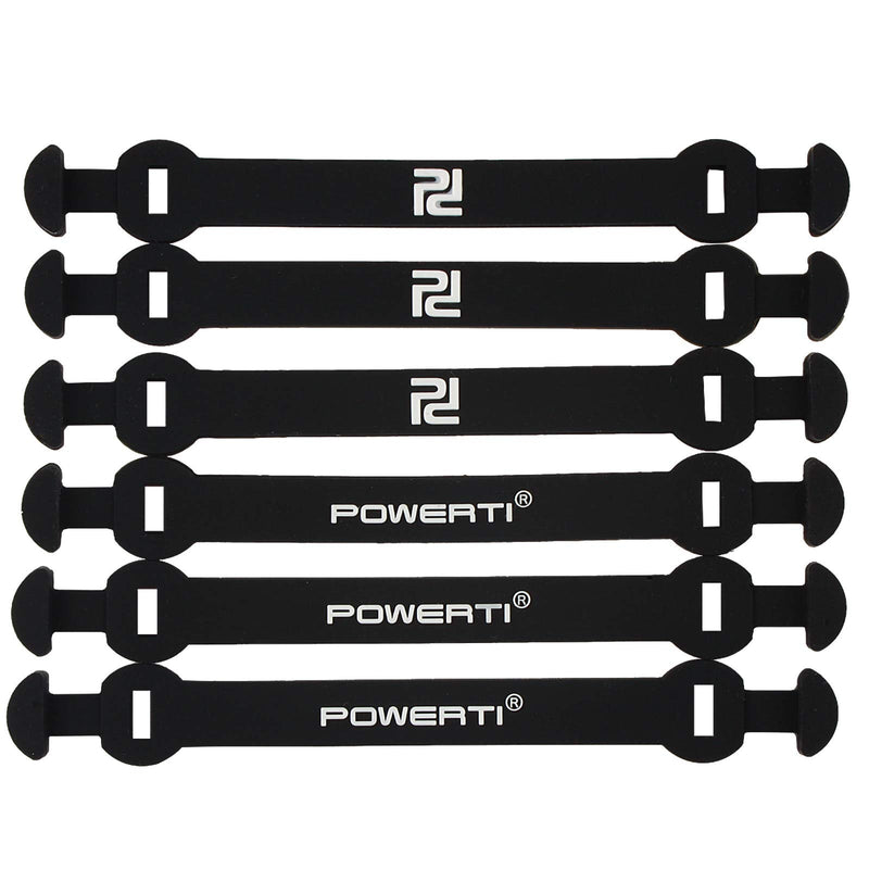 Andux Silicone Tennis Vibration Dampener Long Buckle Type Reduce Vibration 6pcs/Set BZQ-06 black - BeesActive Australia