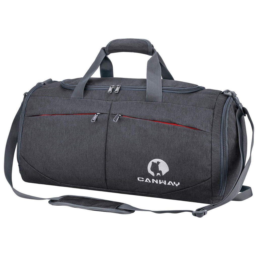Canway Sports Gym Bag, Travel Duffel bag with Wet Pocket & Shoes Compartment for men women, 45L, Lightweight black - BeesActive Australia