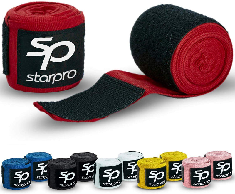 Starpro | Original Boxing Wraps Men & Women | Many Colors | Thumb & Loop |Boxing Hand Wraps for Boxing Gloves Men, Boxing Hand Wraps for Men, Boxing Wraps Women, Hand Wraps for Boxing Gloves Women V-Tape Red (3.5m) 140" - BeesActive Australia