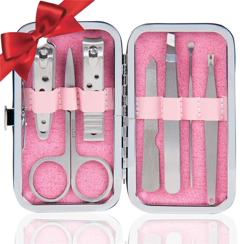 Manicure Pedicure Set Stainless Steel Nail Clippers Personal Nail Clipping Tools Portable Travel Grooming Kit with Snap-shut Case Nail Clipper Set - BeesActive Australia