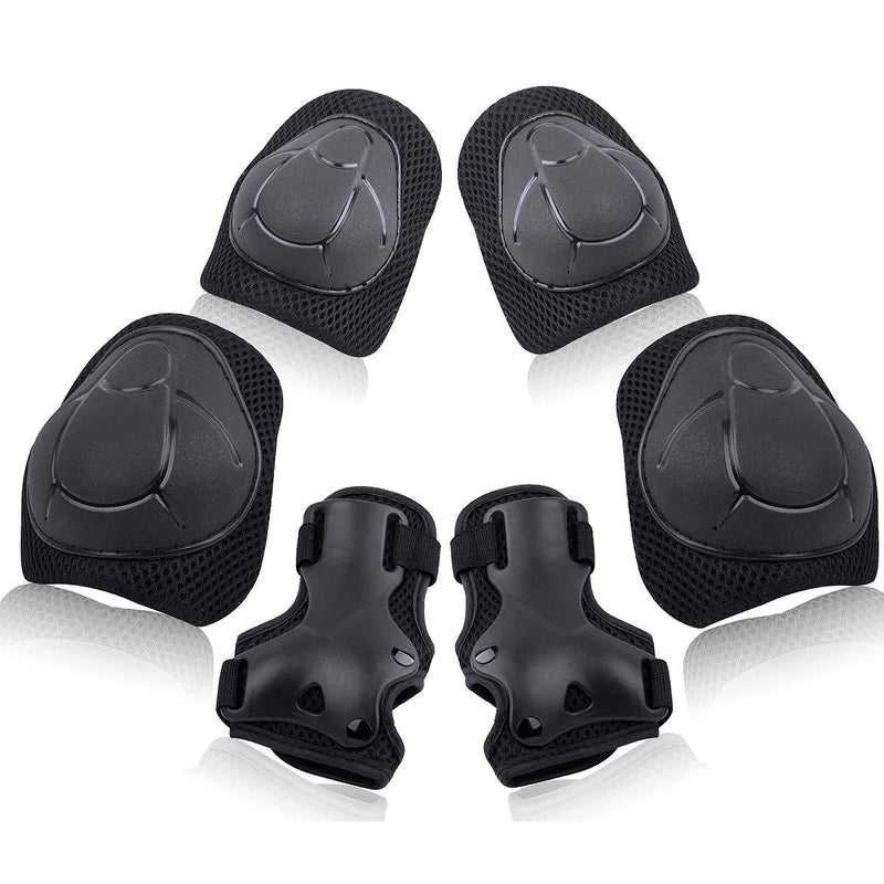Wemfg Kids Protective Gear Set Knee Pads for Kids 3-14 Years Toddler Knee and Elbow Pads with Wrist Guards 3 in 1 for Skating Cycling Bike Rollerblading Scooter Black S(3-8Years) - BeesActive Australia