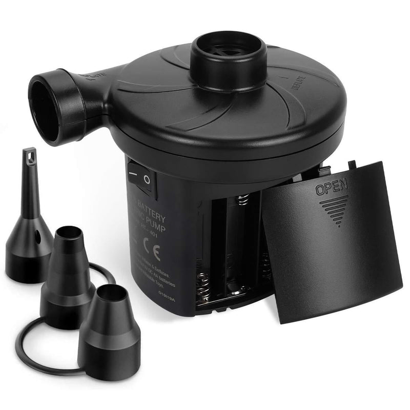 sanipoe Battery Powered Air Mattress Pump, Electric Quick-Fill Blower Portable Inflator Deflator for Inflatables Raft Bed Boat Pool Toy, Black - BeesActive Australia