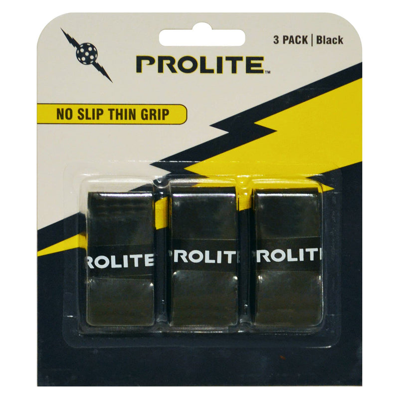 PROLITE No Slip Thin Grip - 3 Pack for Pickleball Paddles, Tennis, Racquetball, Squash, Platform Tennis, Badminton and More Black - BeesActive Australia