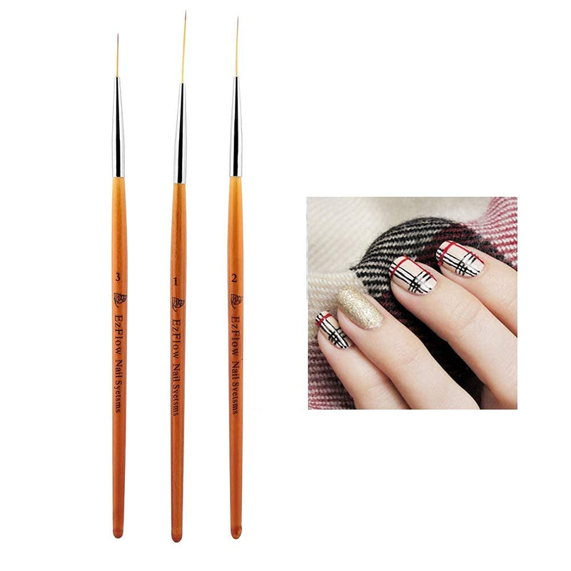 3Pcs Nail Art Drawing Line Brush Painting Pen Nail Dotting Tool Set, Novice Entry Nail Tool, Smooth and Good Operation - BeesActive Australia