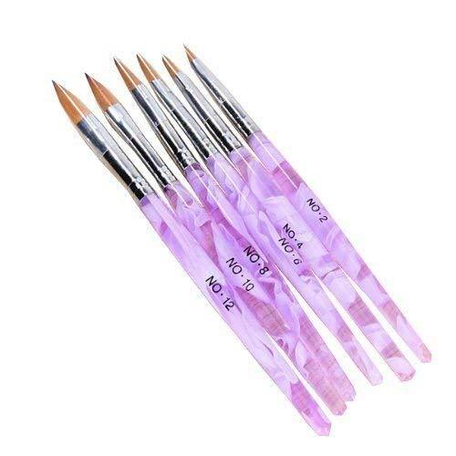 6 Pieces Acrylic Nail Art Brush Nail Painting Brush Pen Set Tools Fit for Nail Beauty Use - BeesActive Australia