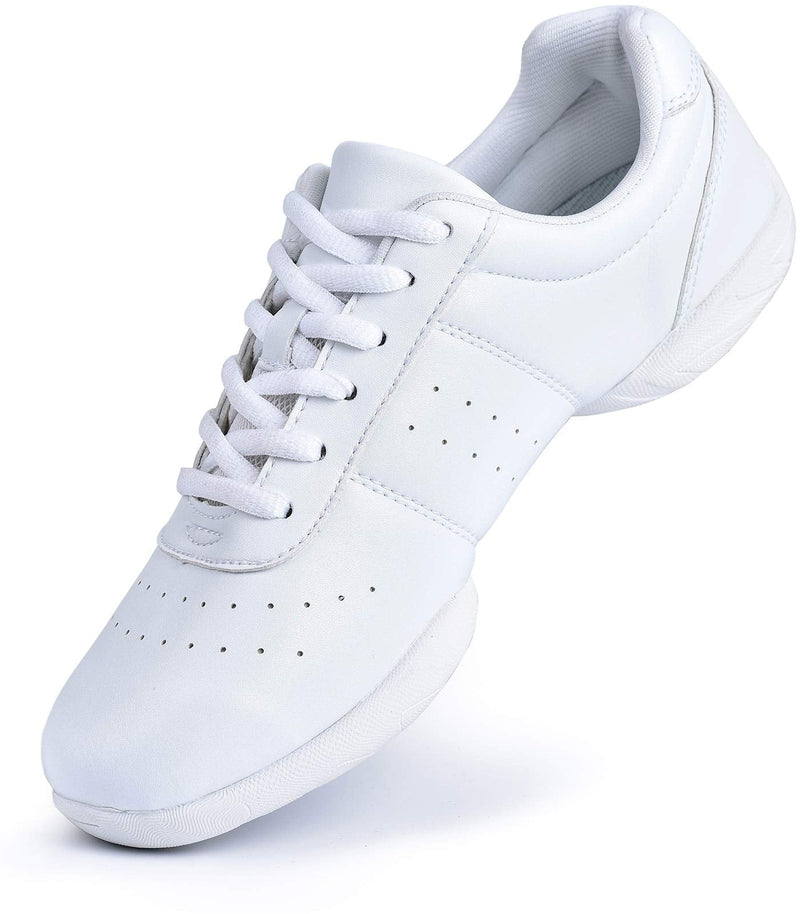 Smapavic Youth Girls Cheer Shoes White Cheerleading Dance Shoes Athletic Training Tennis Walking Competition Sneakers 6 White(women) - BeesActive Australia