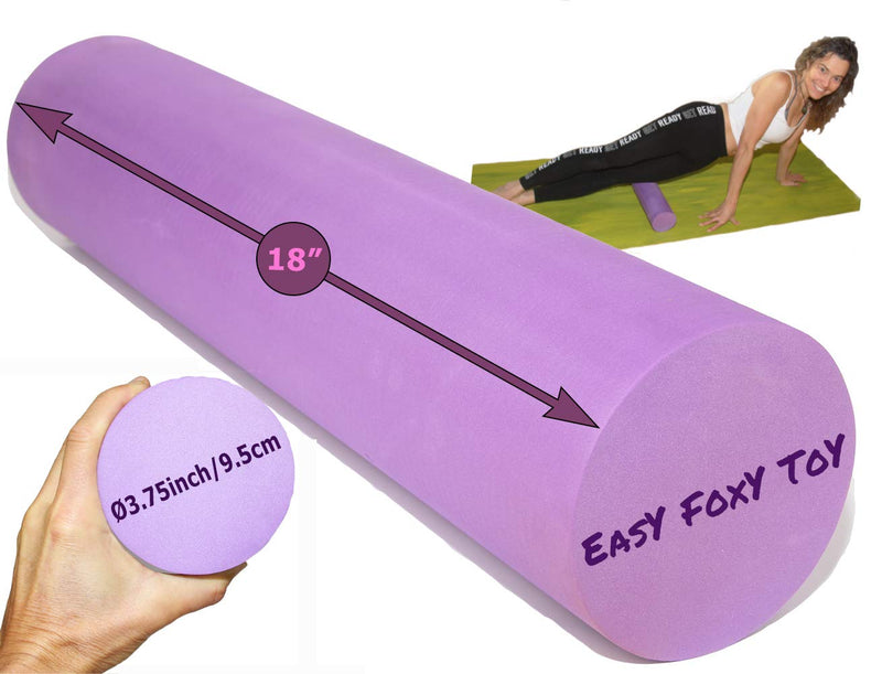 Easy FoxY ToY Small Medium Density EVA Foam Roller for Back & Leg Pain; Sore Muscle Recovery; Trigger Point Body Massage Roller Ø3.75"x18inch for Physical Therapy; Helps as Spine Cracker Stretcher - BeesActive Australia