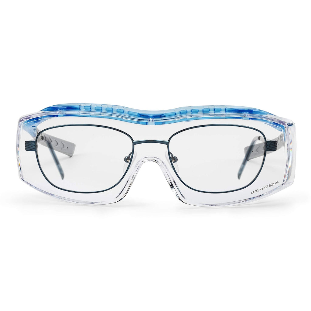 Solid. safety glasses over eyeglasses | Protective eyewear with integrated side protection | Fits over prescription glasses | Clear, anti-fog, scratch-resistant, UV-protective lenses | For men & women - BeesActive Australia