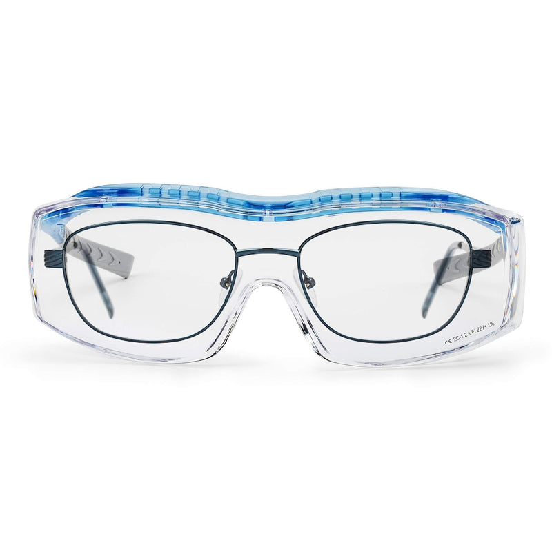 Solid. safety glasses over eyeglasses | Protective eyewear with integrated side protection | Fits over prescription glasses | Clear, anti-fog, scratch-resistant, UV-protective lenses | For men & women - BeesActive Australia