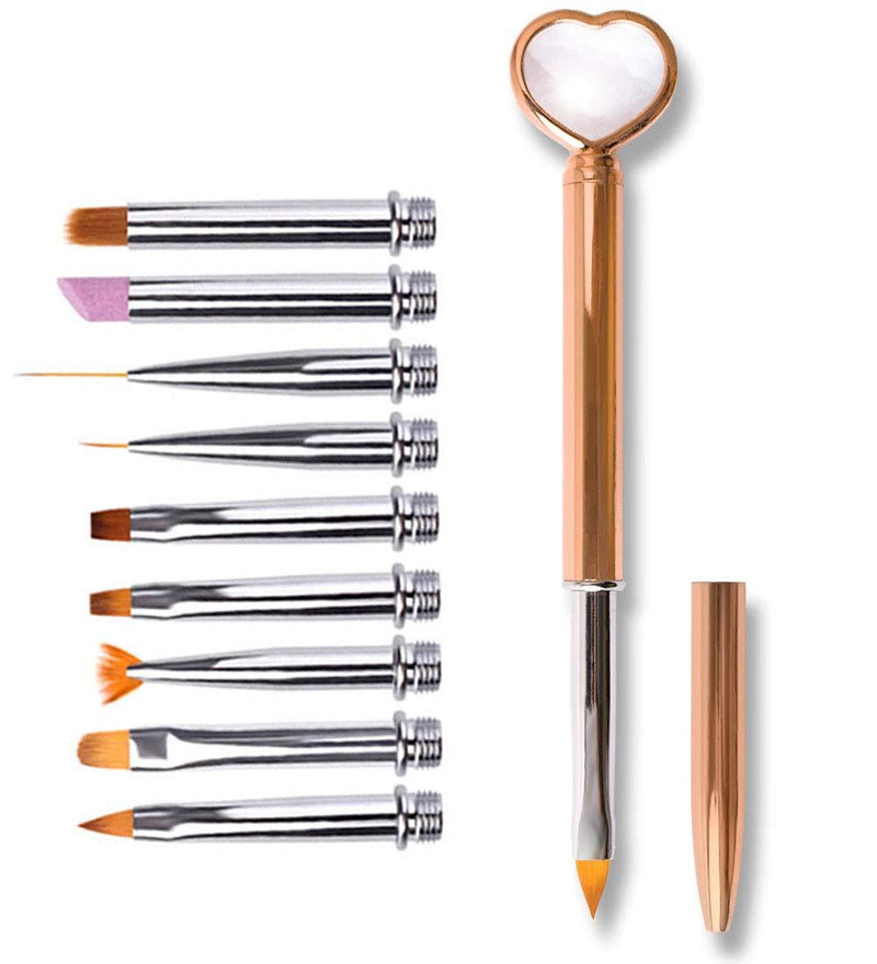 SILPECWEE 1 Pack Replacement Nail Art Brush Set Nail Painting Flower Pen Acrylic UV Gel Manicure Accessories (10 Kinds Of Pen Tips) - BeesActive Australia