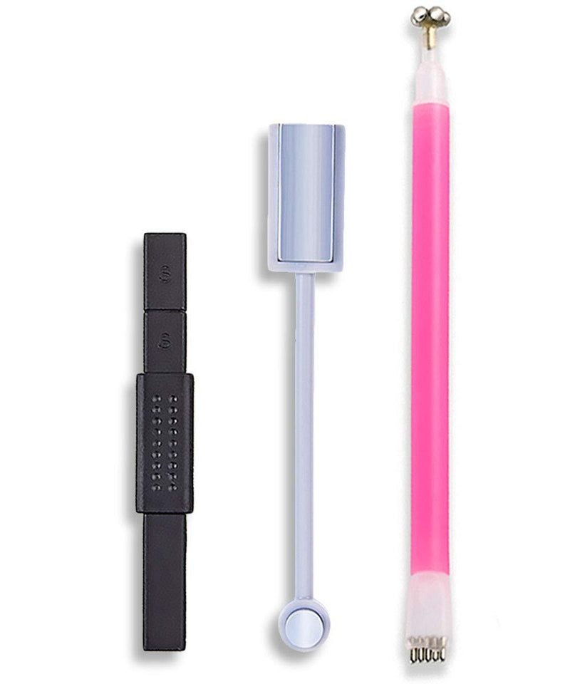 SILPECWEE 3Pcs 3D Cat Eyes Nail Art Magnetic Pen Set Double Head Magnet Stick UV Gel Magic Manicure Tools For DIY&Salon NO1 - BeesActive Australia