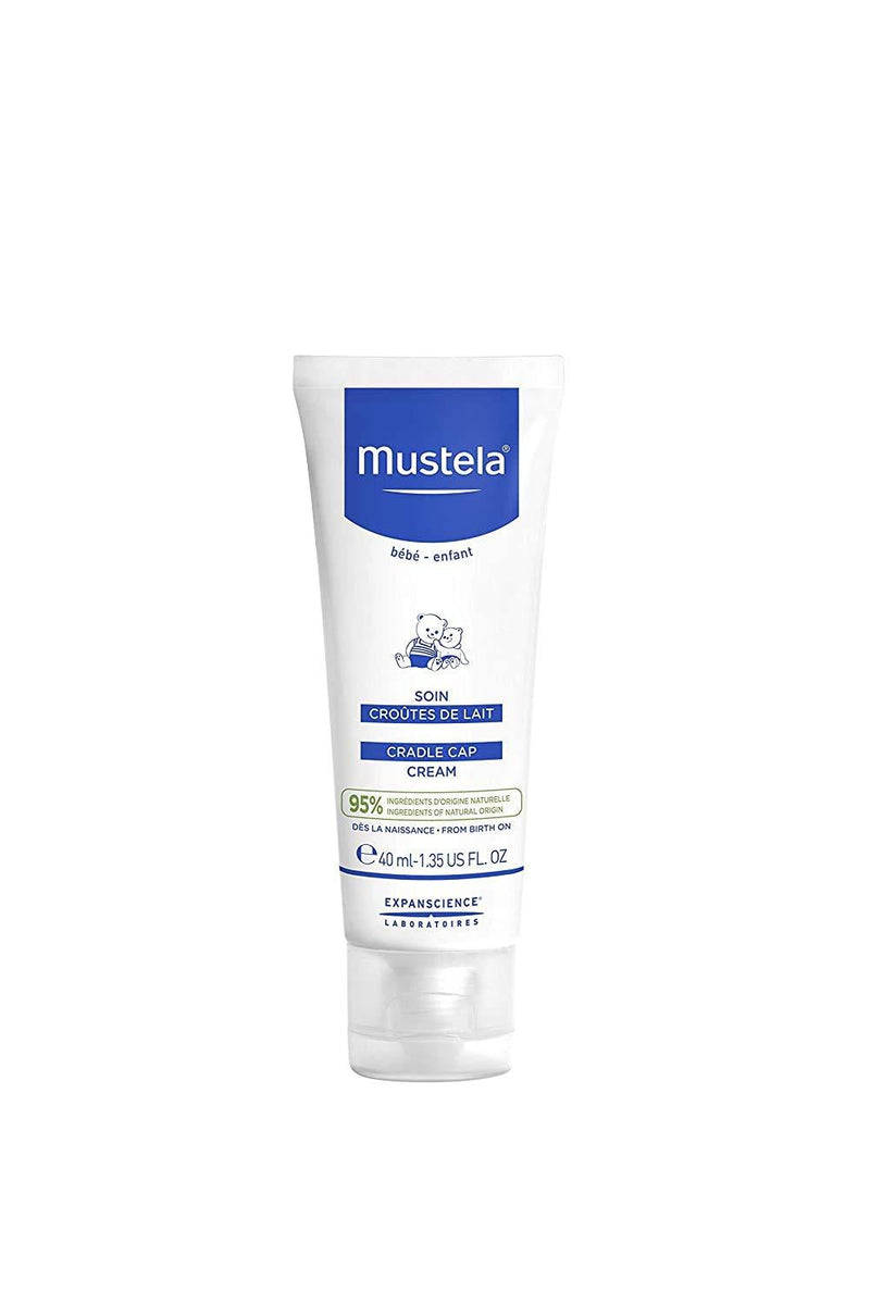Mustela Baby Cradle Cap Cream - Newborn safe - with Natural Avocado - Paraben Free & Fragrance Free - 1.35 fl. oz. New Packaging - BeesActive Australia
