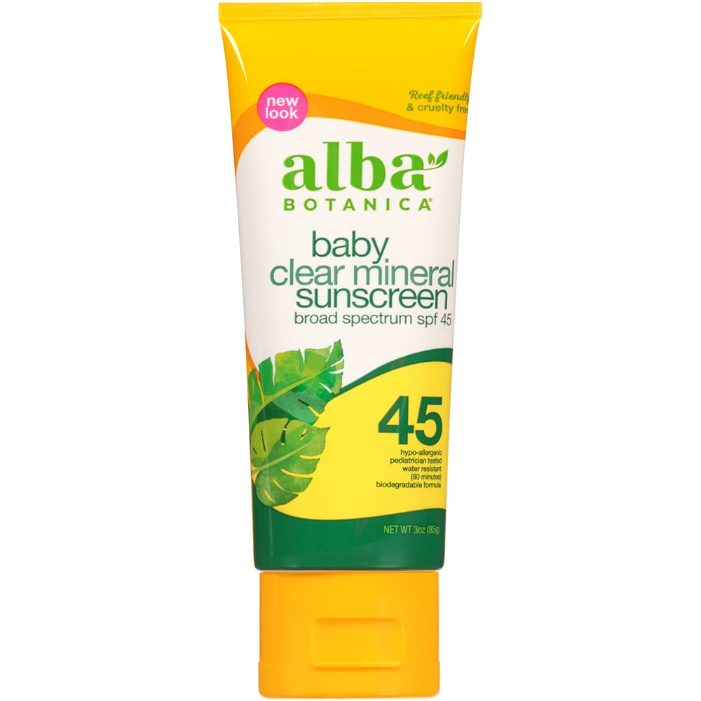 Alba Botanica Fragrance Free Broad Spectrum SPF 50+ Baby Clear Mineral Sunscreen Lotion (Packaging May Vary) - BeesActive Australia