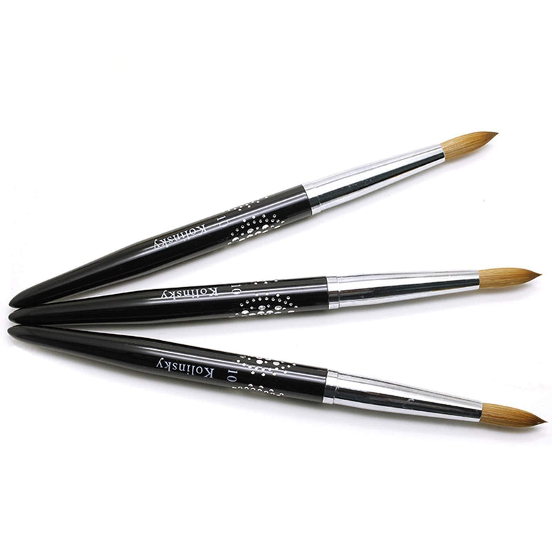 YINUOQI Large Size 100% Kolinsky Acrylic Nail Brush Diamond Metal Handle Size 10 and Size 12 (10) - BeesActive Australia