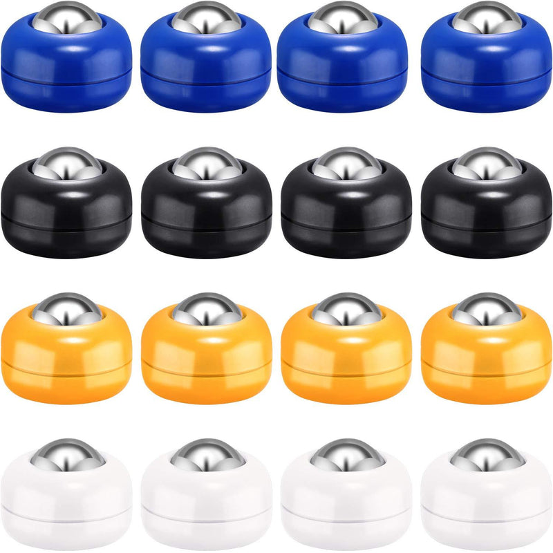 Gejoy 16 Pieces Shuffleboard Replacement Pucks Tabletop Equipment Rollers Set Shuffleboard Curling Accessories White, Black, Blue, Orange - BeesActive Australia