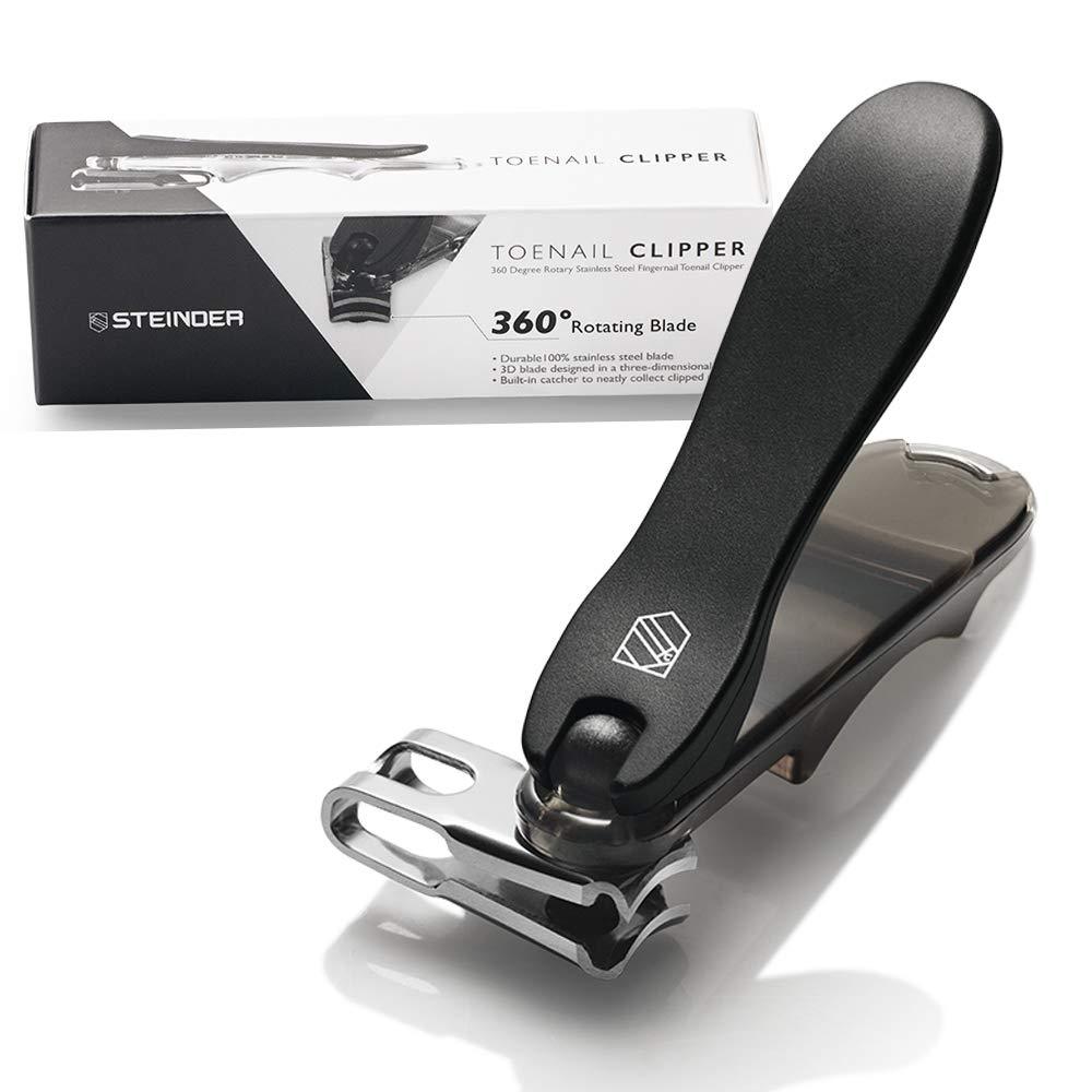 Toenail clippers, Steinder EASY Nail clippers Self Pedicure tool & Easy Grip Rotary Swivel Head for ingrown Toe nail,EZ grip & Effortless 360 Degree Rotary Blade & Nail Catcher Design - BeesActive Australia