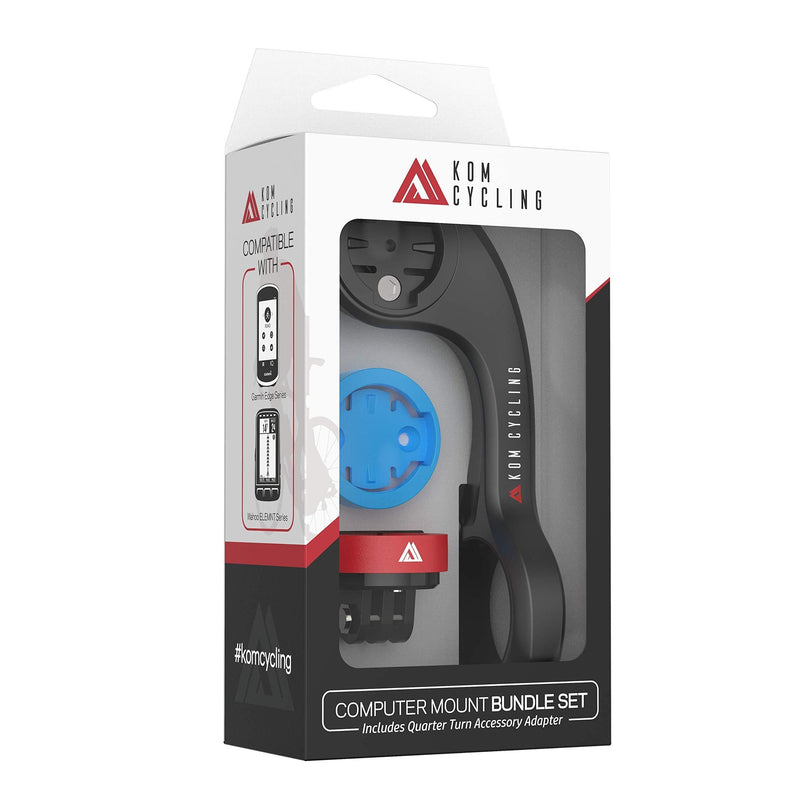 KOM Cycling CM06 Quick Release GoPro Computer Mount for Wahoo and Garmin Bike Computers (Bike Mount Compatible with Edge 1030, Elemnt Roam and others) 1030 Bike Mount compatible with GoPro Accessories Black Combo Kit (Includes GoPro Adapter) - BeesActive Australia