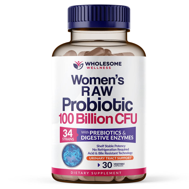 Dr. Formulated Raw Probiotics for Women 100 Billion CFUs with Prebiotics, Digestive Enzymes, & UT Support, Approved Women's Probiotic for Adults, Shelf Stable Probiotic Supplement Capsules - BeesActive Australia