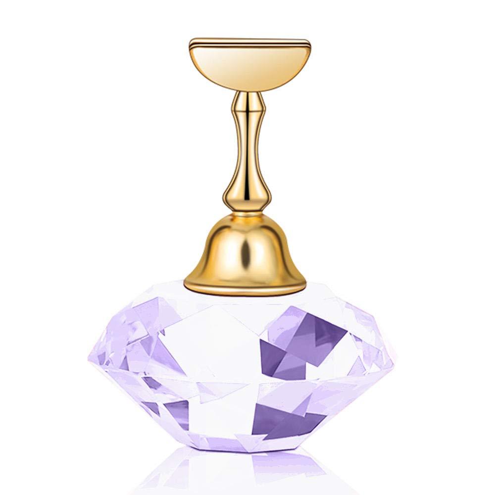Tvoip 1Pcs Magnetic Nail Holder Practice Training Display Stand Acrylic Crystal Holders Alloy False Nail Tip Salon DIY Manicure Tools - BeesActive Australia