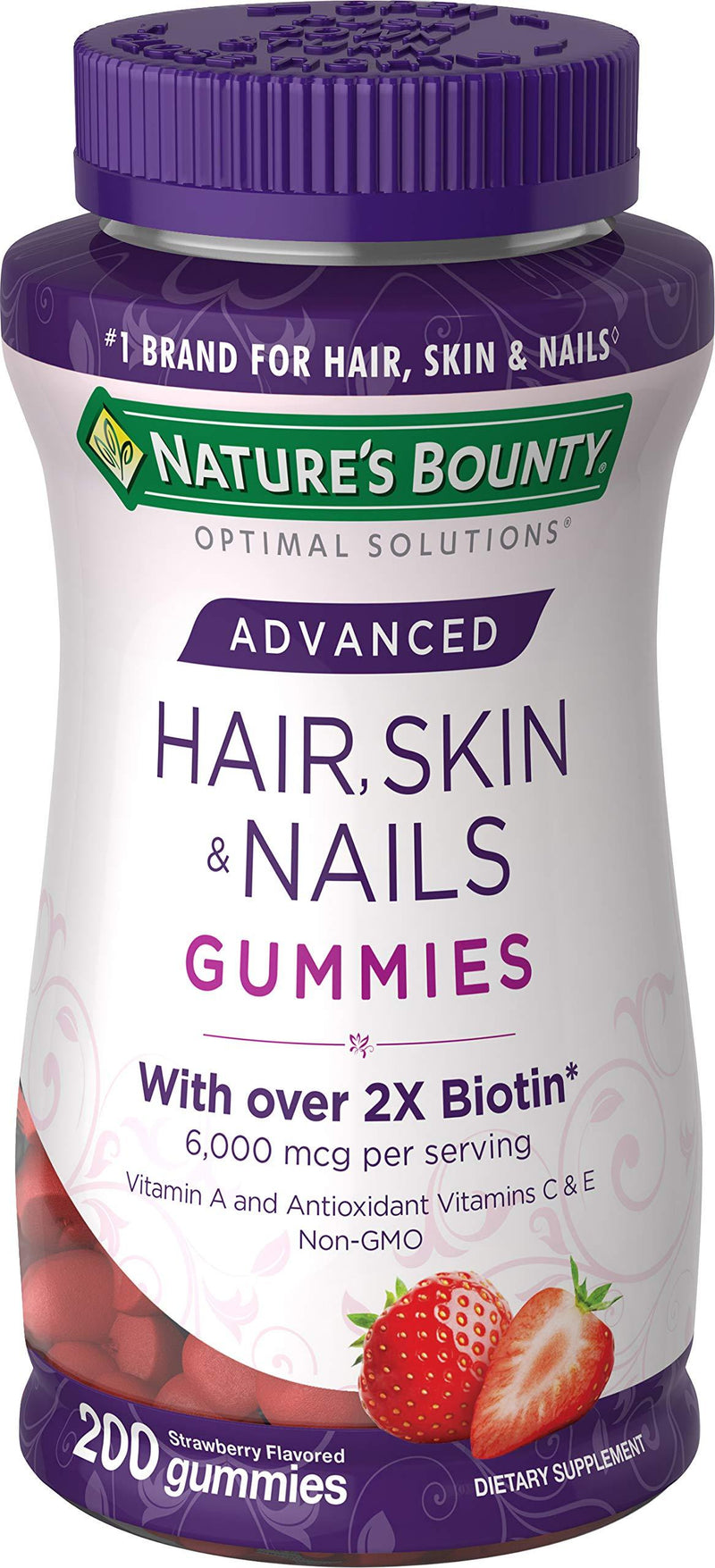 Nature's Bounty Optimal Solutions Advanced Hair, Strawberry, 200 Count 200 Count (Pack of 1) - BeesActive Australia
