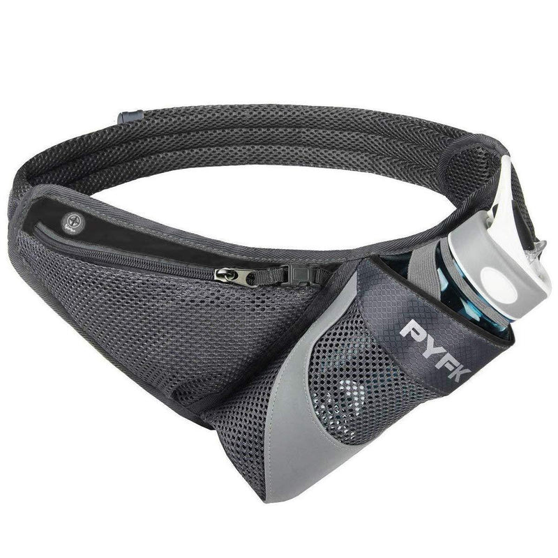 PYFK Running Belt Hydration Waist Pack with Water Bottle Holder for Men Women Waist Pouch Fanny Bag Reflective Black - BeesActive Australia
