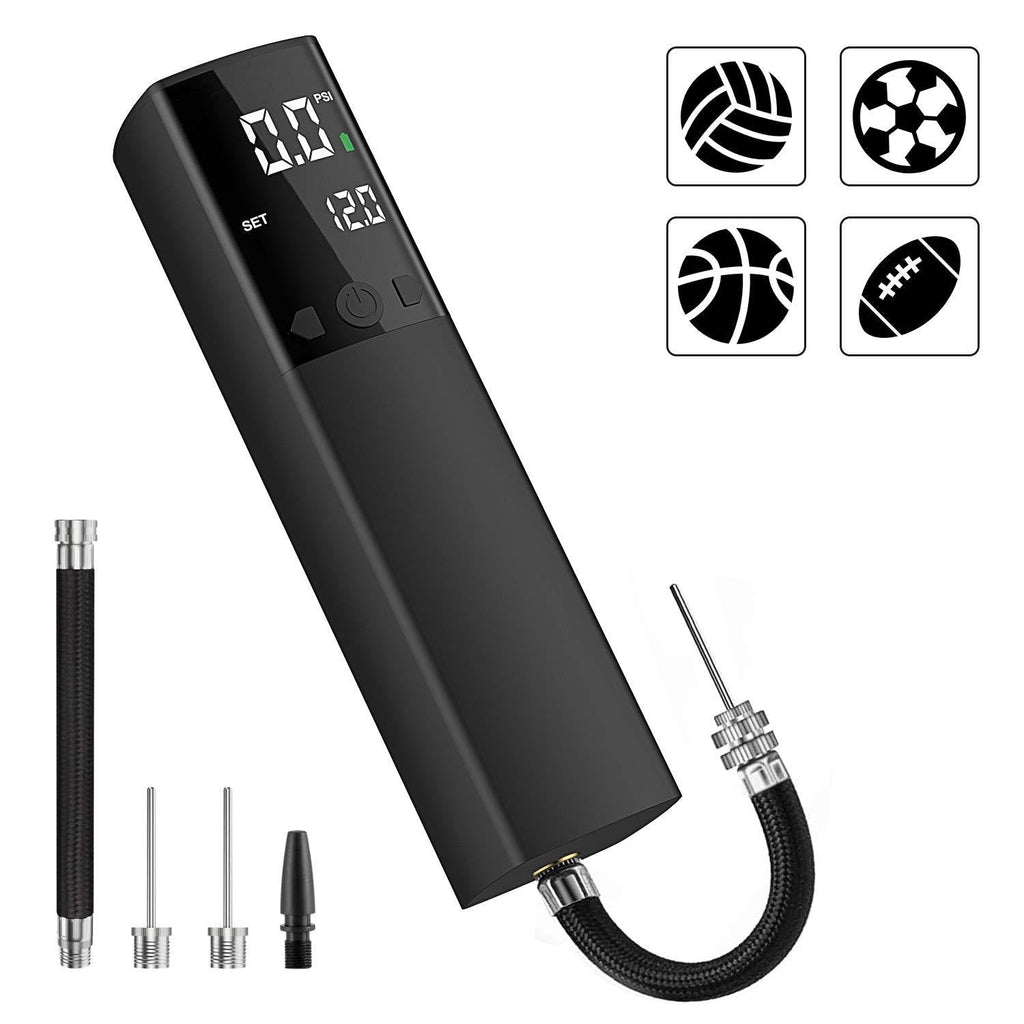 Pumteck Electric Ball Pump,Smart Air Pump Portable Fast Ball Inflation with Accurate Pressure Gauge and Digital LCD Display for Football Basketball Volleyball Rugby (2 Needle and 1 Nozzle) - BeesActive Australia