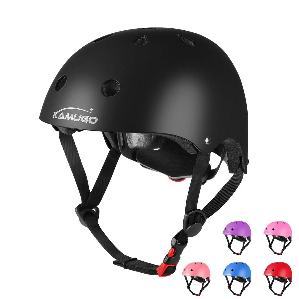 KAMUGO Kids Adjustable Bike Helmet, Suitable for Toddler Kids Age 5-8 Boys Girls, Multi-Sports Cycling Skating Scooter Helmet Black Small: 18.9"-21.26" / 48cm-54cm - BeesActive Australia