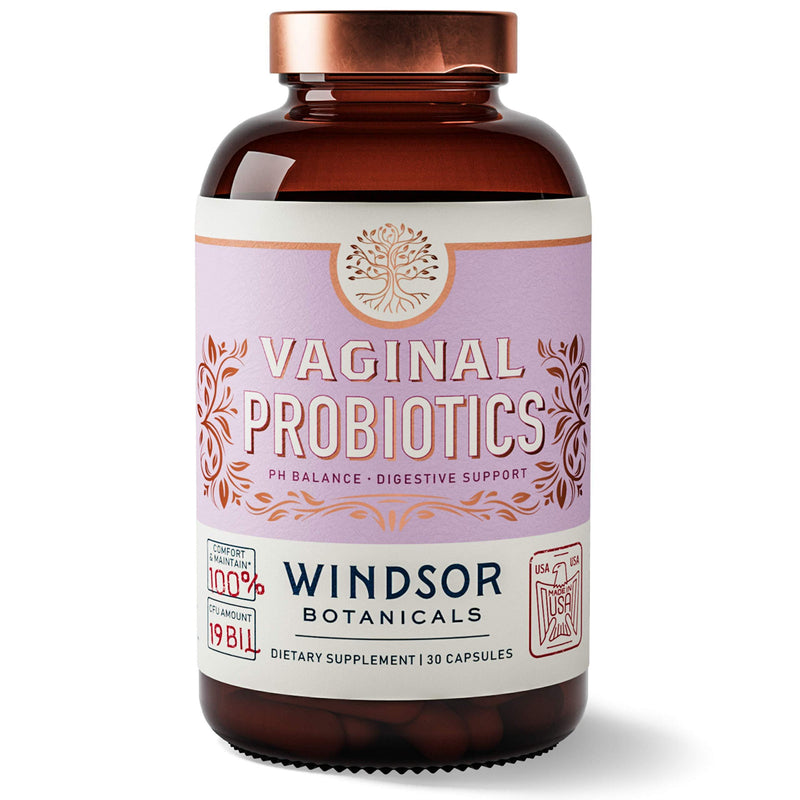 Vaginal Probiotics for Women - Windsor Botanicals One Per Day for Complete Feminine Health Care and a Balanced Vaginal Flora - 19 Bil CFU - 30 Non-GMO, Gluten-Free, Vegetarian Supplement Capsules - BeesActive Australia