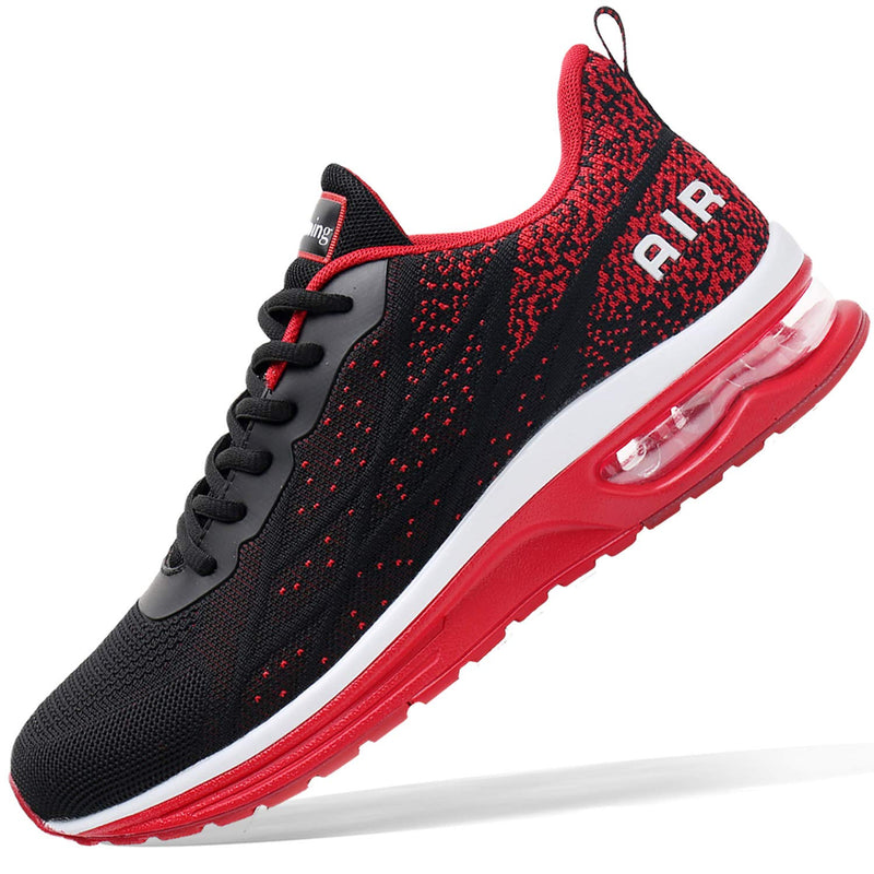 Autper Mens Air Athletic Running Tennis Shoes Lightweight Sport Gym Jogging Walking Sneakers US 6.5-US12.5 9.5 Blackred01 - BeesActive Australia