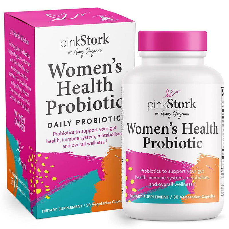 Pink Stork Women’s Health Probiotic: Probiotics for Women, Vaginal Health, pH Balance, Bloating Relief, Gut Health, Immune Support, Digestive Health, 10 Billion CFUs, Women-Owned, 30 Capsules - BeesActive Australia