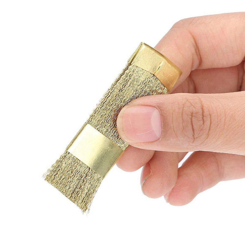 Cleaning Brush, Golden Color Copper Wire Drill Cleaner Brush Manicure Accessories Nail Art Bits Cleaning Brush for Nail Salon and Household - BeesActive Australia