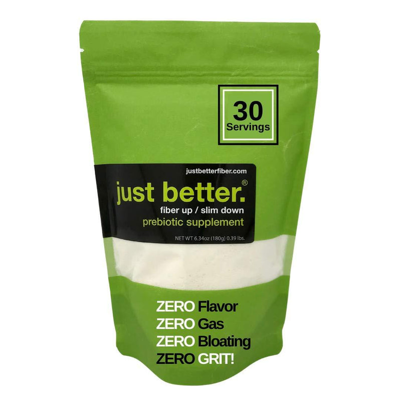 Just Better Prebiotic Fiber Supplement for a Healthy Gut | Fiber Powder with Zero Grit Zero Taste and No Bloating or Gas | Feel Full Faster | Keto Non-GMO Gluten Free Vegan 30 Servings 30 Servings (Pack of 1) - BeesActive Australia