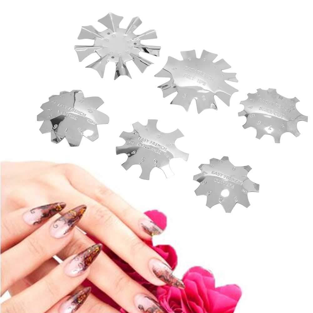 6pcs Nail Art Edge, Trimmer Nail Form Cutter Clipper Styling, Nail Template Tools for Nail Salons Spas Nail Schools Individual Manicurists - BeesActive Australia