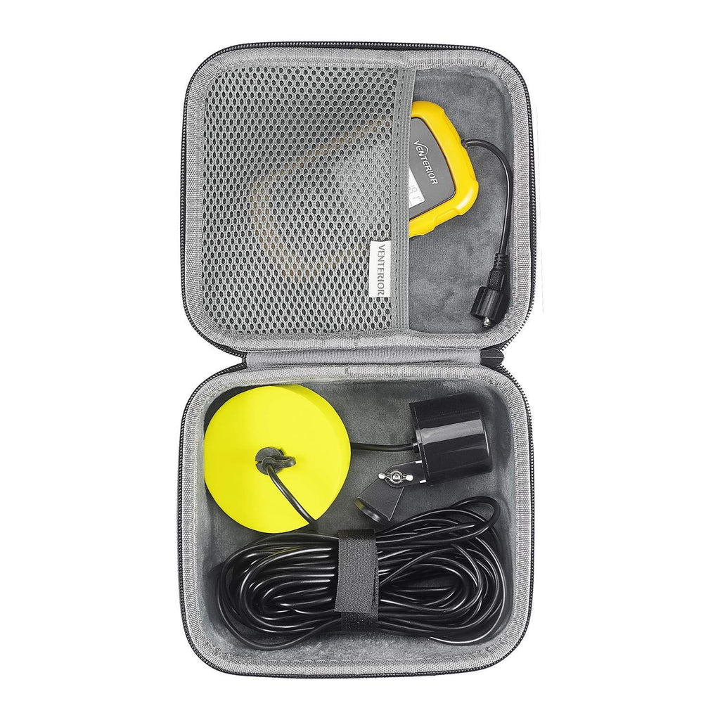 Venterior Hard Travel Protective Storage Case for Lucky/Venterior Portable Handheld Fish Finder Kayak Fishing Gear Sonar Transducer Fishfinder (Black) Black - BeesActive Australia