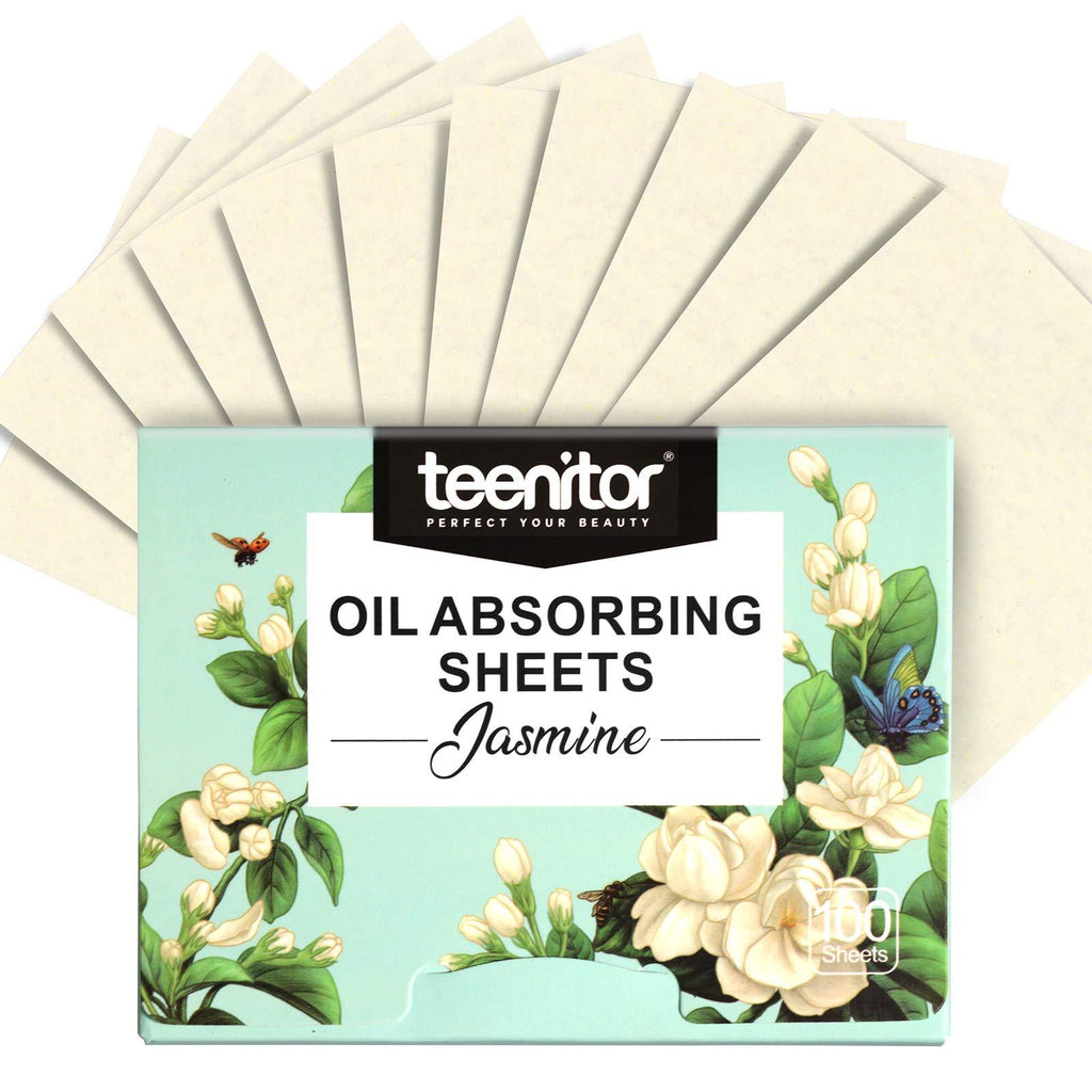Teenitor 1000 Counts Oil Absorbing Sheets, Oil Blotting Paper, Oil Absorbing Tissues, Face Facial Natural Oil Control Film Blotting for Oily Skin Care Men Women-Jasmine 10 - BeesActive Australia