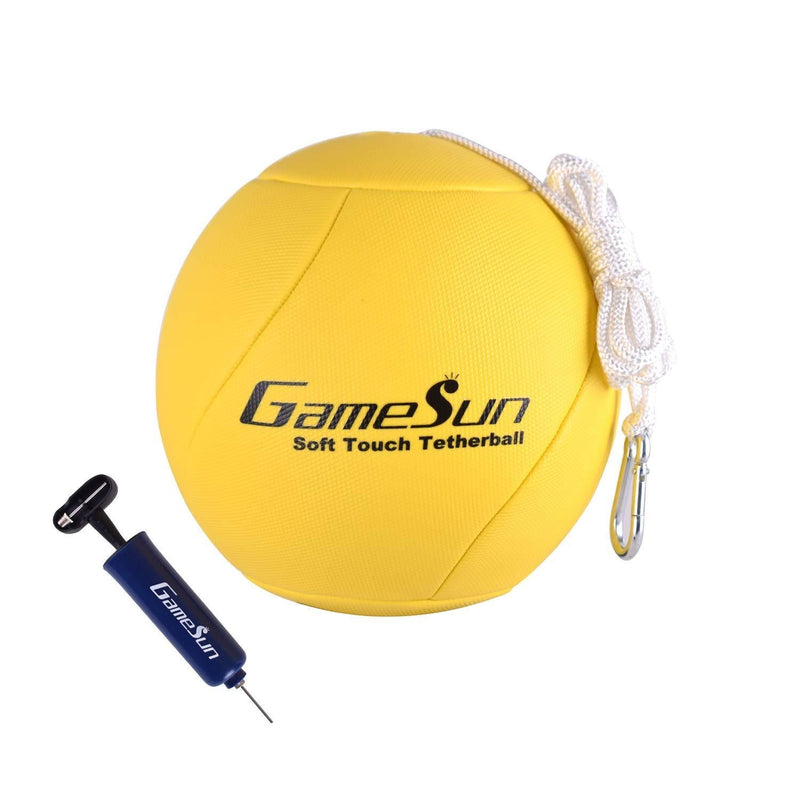 Tetherball and Rope,Full-Size Soft Rubber, Portable Tetherballs with Soft Rope - Great Outdoor Game for Kids or Dogs Yellow - BeesActive Australia
