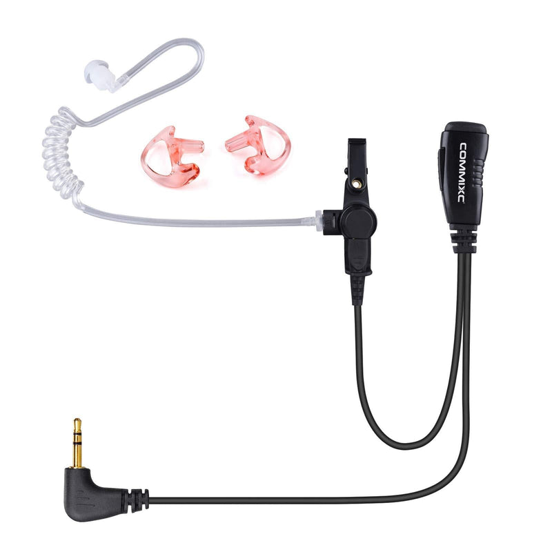 COMMIXC Walkie Talkie Earpiece, 1-Pin 2.5mm Covert Air Acoustic Tube Walkie Talkie Headset with PTT Mic, Compatible with Motorola Talkabout Radios 1-Pin 2.5mm Motorola (1 Pack) - BeesActive Australia